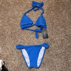 WomenBlue and White Bikini Set